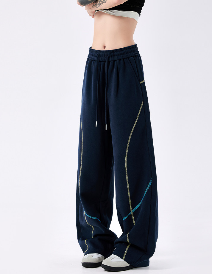 MOCHININRO ステッチカーブラインスウェットパンツ