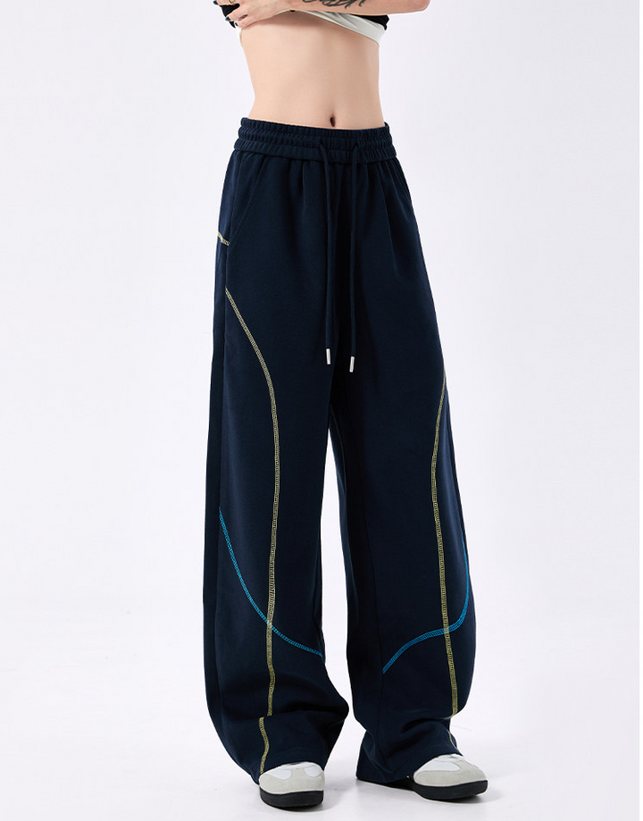 MOCHININRO ステッチカーブラインスウェットパンツ