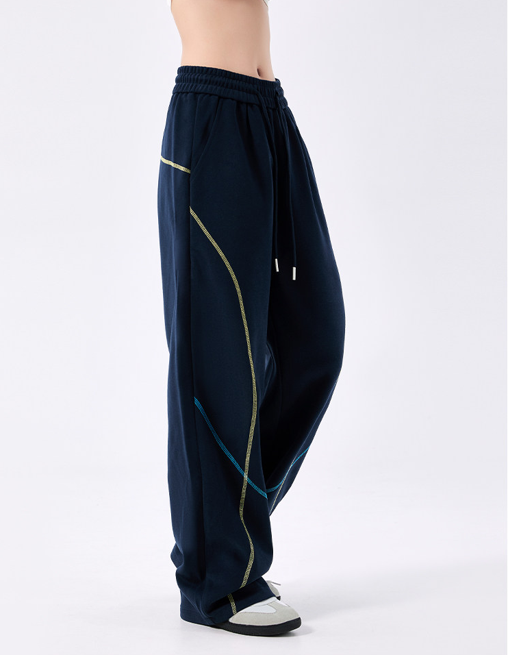 MOCHININRO ステッチカーブラインスウェットパンツ