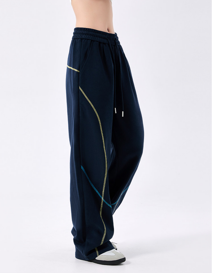 MOCHININRO ステッチカーブラインスウェットパンツ