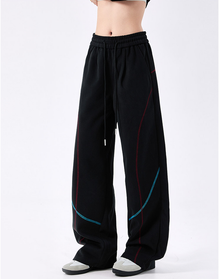 MOCHININRO ステッチカーブラインスウェットパンツ