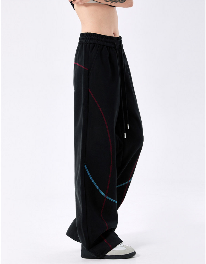 MOCHININRO ステッチカーブラインスウェットパンツ