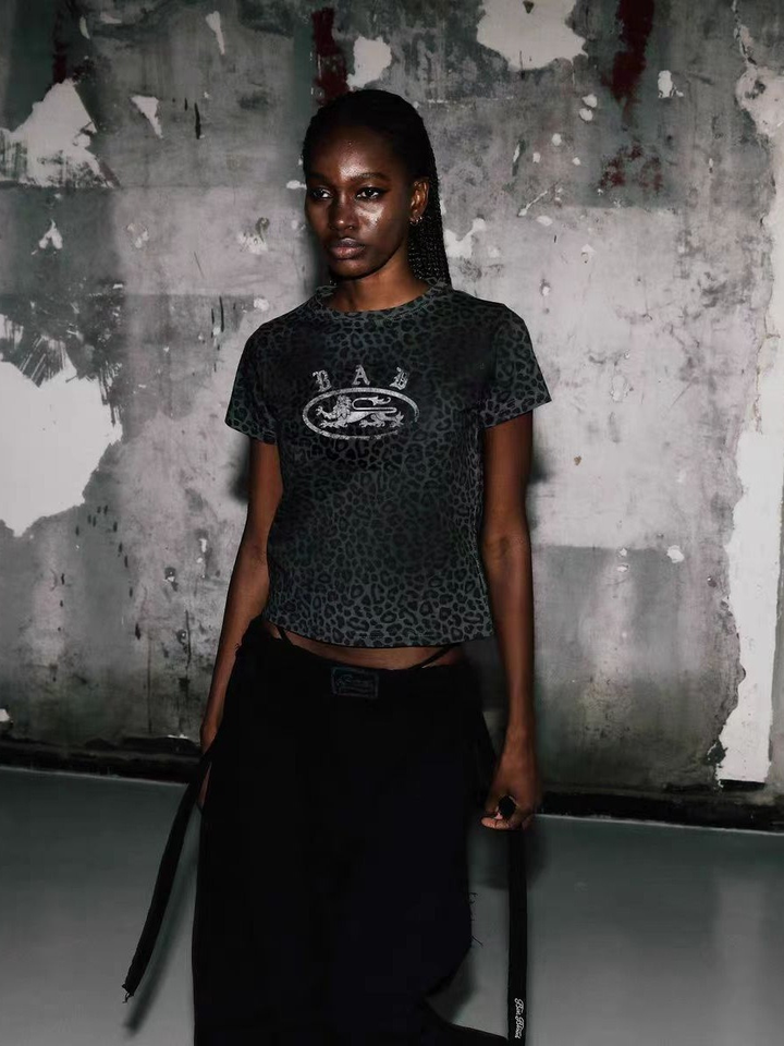 Badblood レオパードプリント Tシャツ_rara22