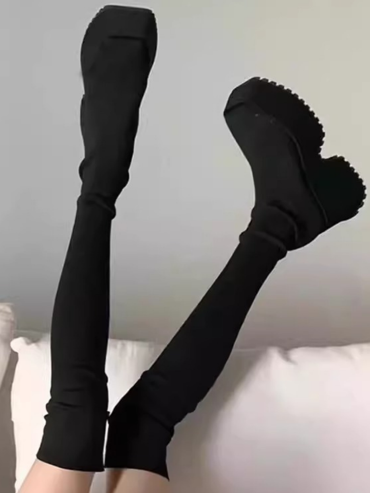 ブラックスキニーブーツ_rara21