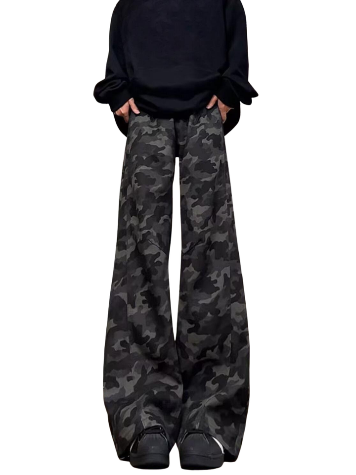 W12s ドローストリングカモフラージュカジュアルパンツ_rara25