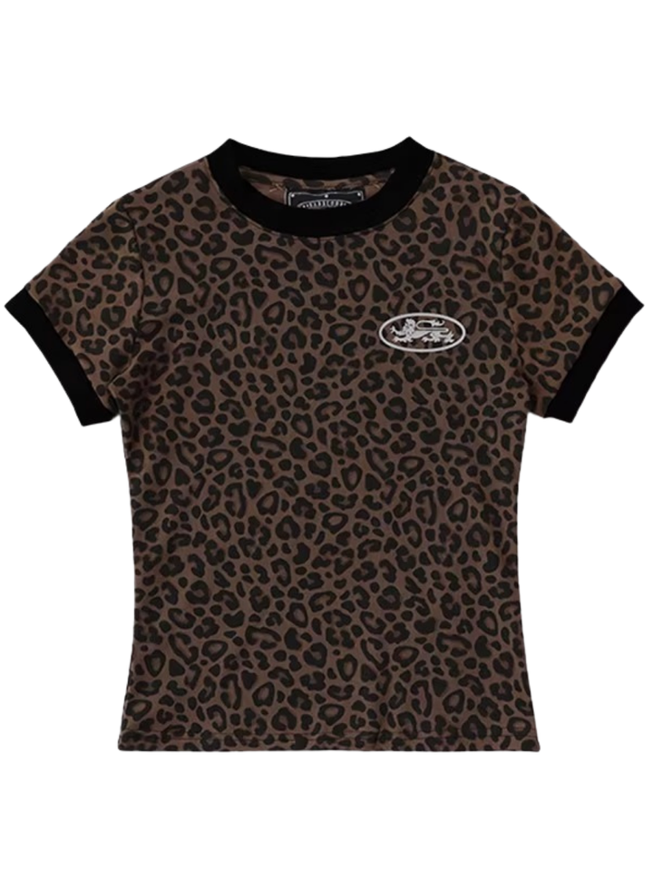 Badblood レオパードプリント Tシャツ_rara22