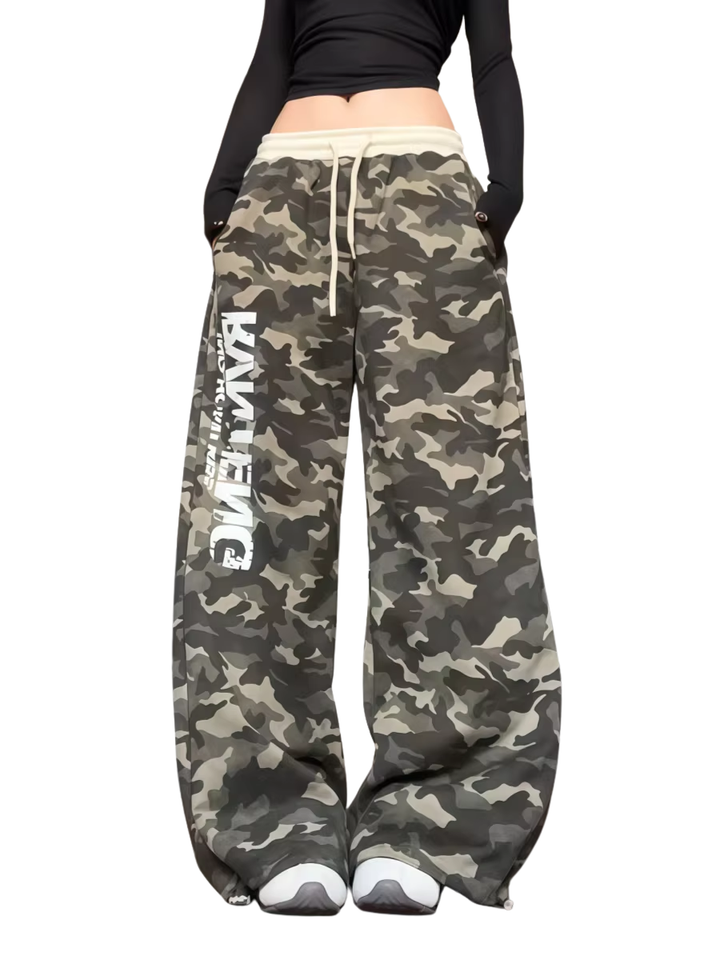 W12s ドローストリングカモフラージュカジュアルパンツ_rara25