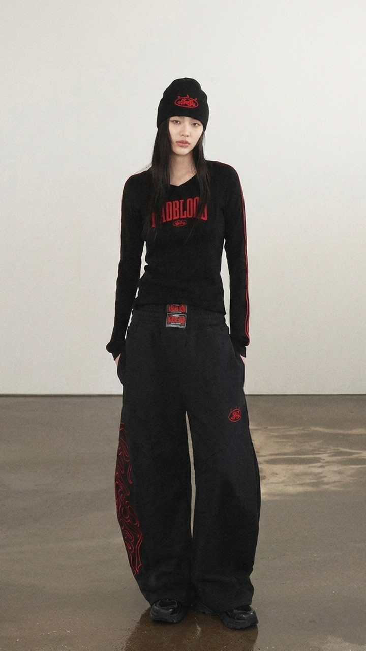 Badblood アメリカンレトロスポーツルーズパンツ_rara14