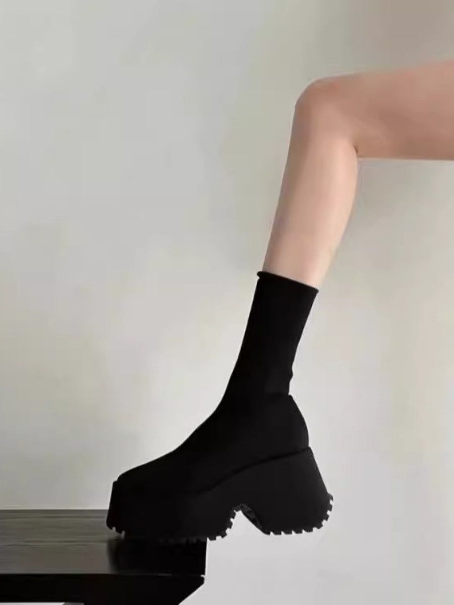 ブラックスキニーブーツ_rara21