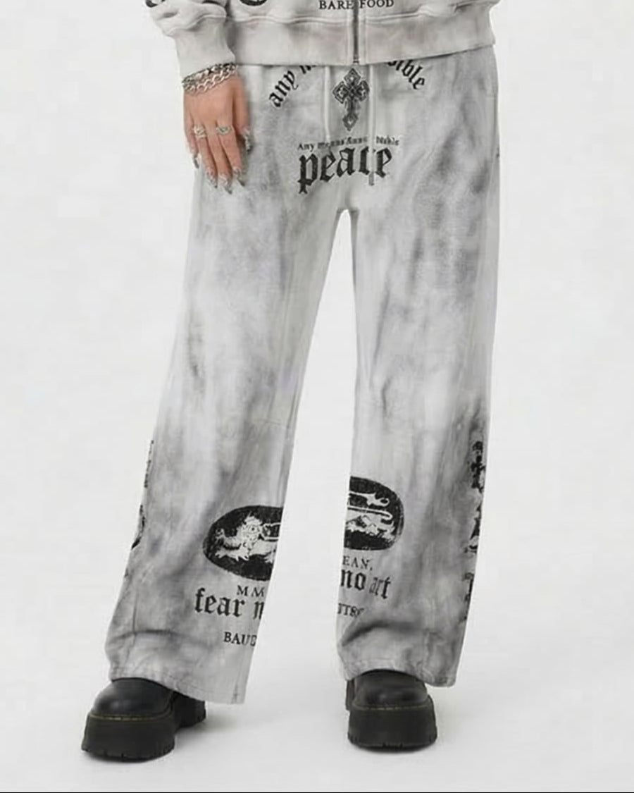 Badblood ゴシッククロスウォッシュドスウェットパンツ_rara27