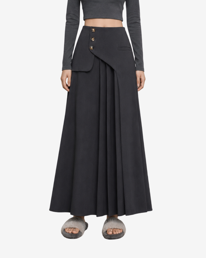アシンメトリープリーツロングスカート