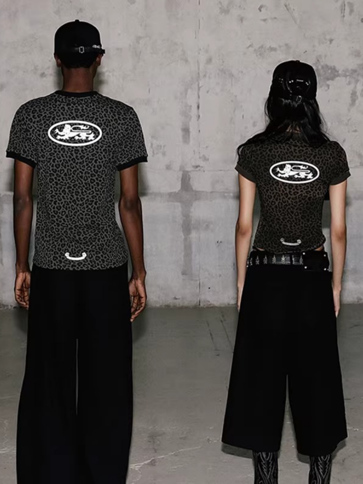 Badblood レオパードプリント Tシャツ_rara22