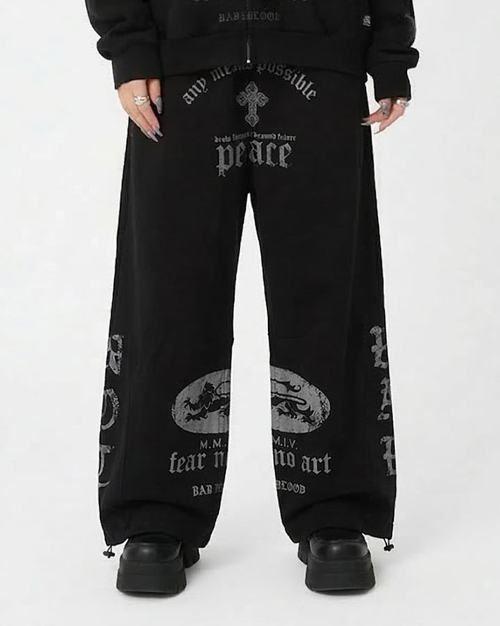 Badblood ゴシッククロスウォッシュドスウェットパンツ_rara27