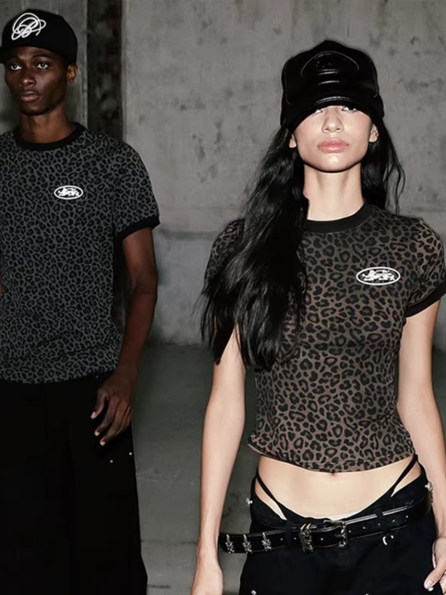 Badblood レオパードプリント Tシャツ_rara22