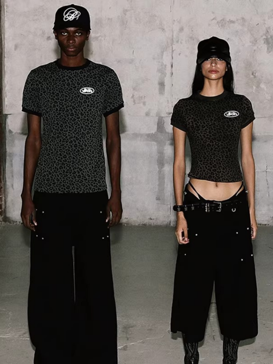 Badblood レオパードプリント Tシャツ_rara22