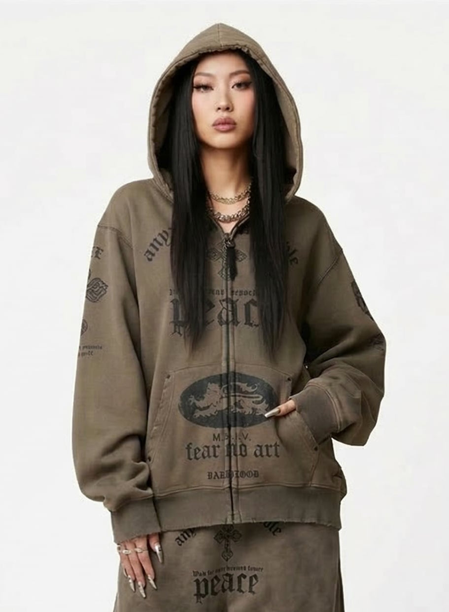 Badblood ゴシッククロスウォッシュドパーカー_rara26