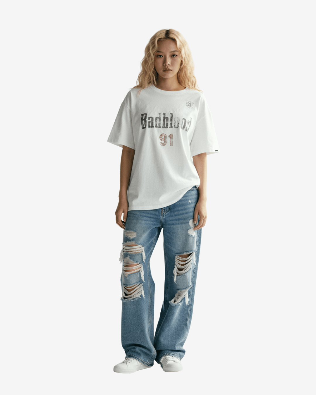 Badblood ナンバリングウォッシュTシャツ - zirara