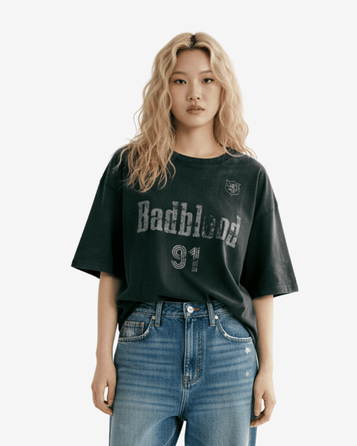 Badblood ナンバリングウォッシュTシャツ - zirara