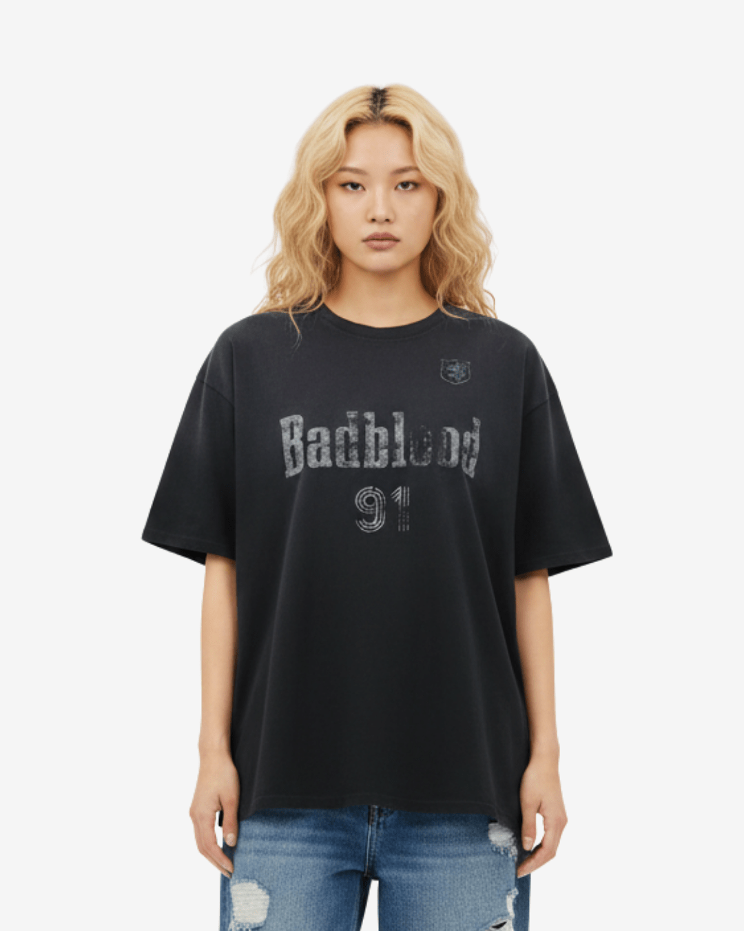 Badblood ナンバリングウォッシュTシャツ - zirara