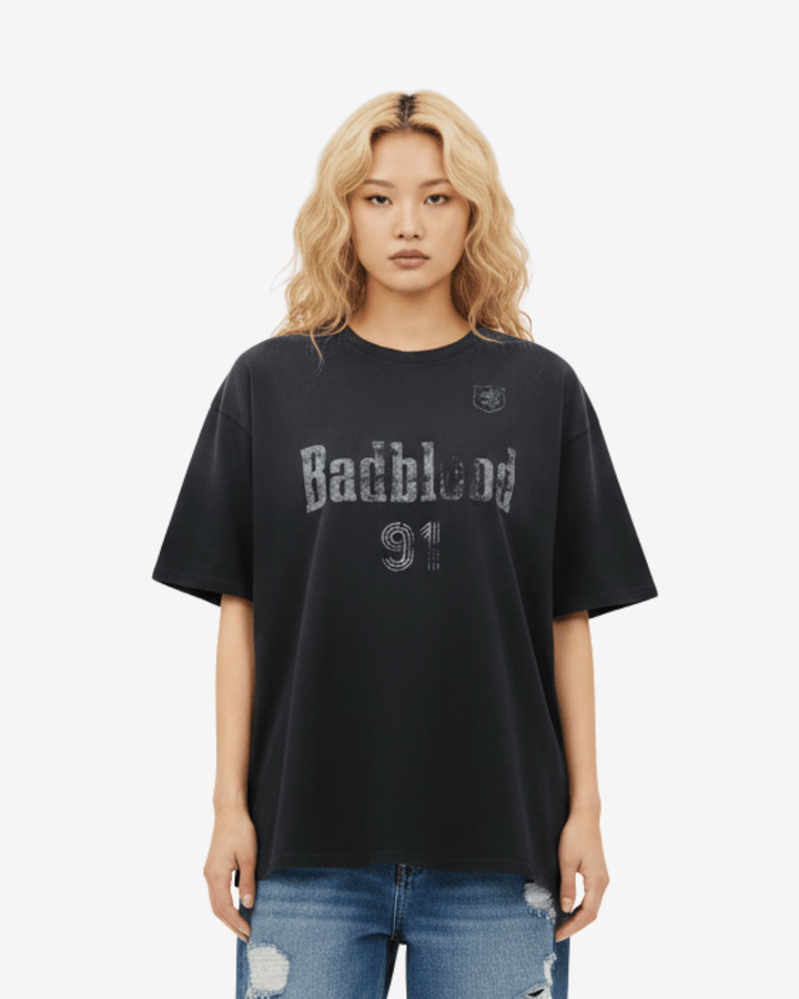 Badblood ナンバリングウォッシュTシャツ - zirara