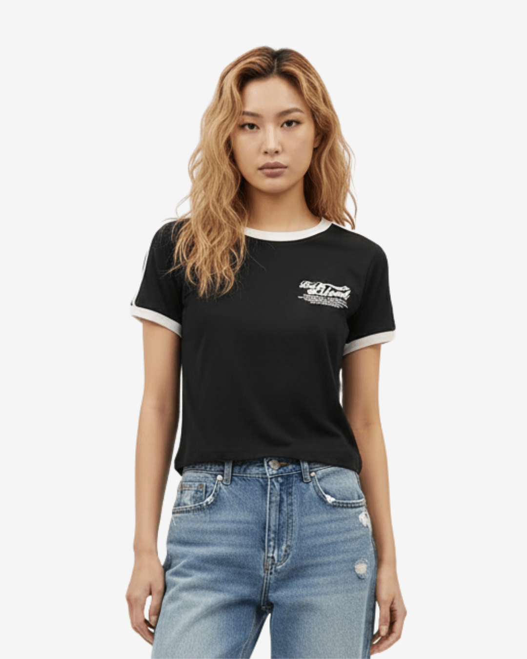 Badblood クロップド リンガーTシャツ - zirara