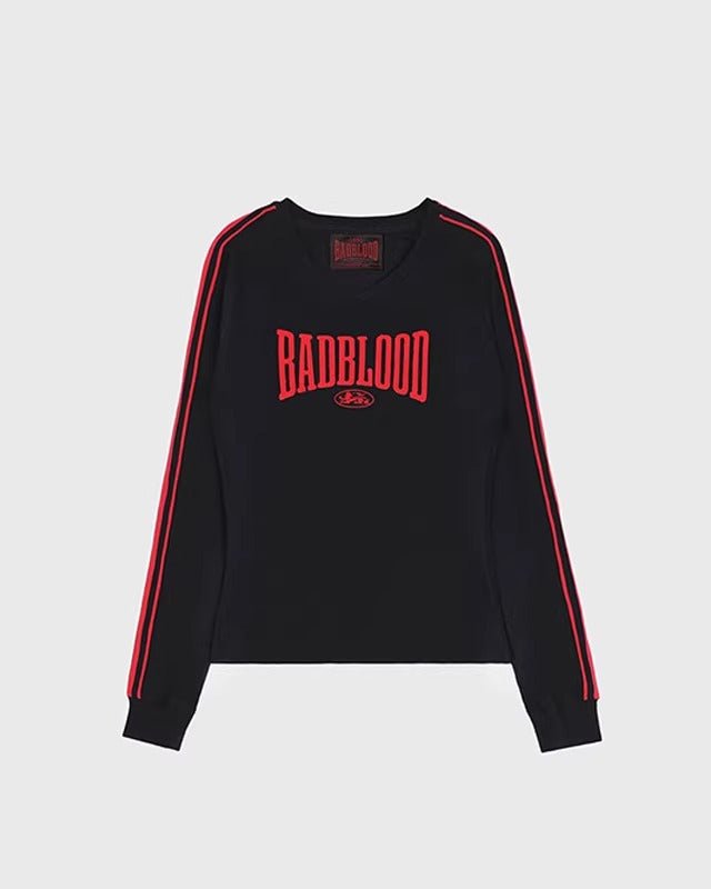 Badblood アメリカンレトロサイドラインロングTシャツ_rara49 - zirara