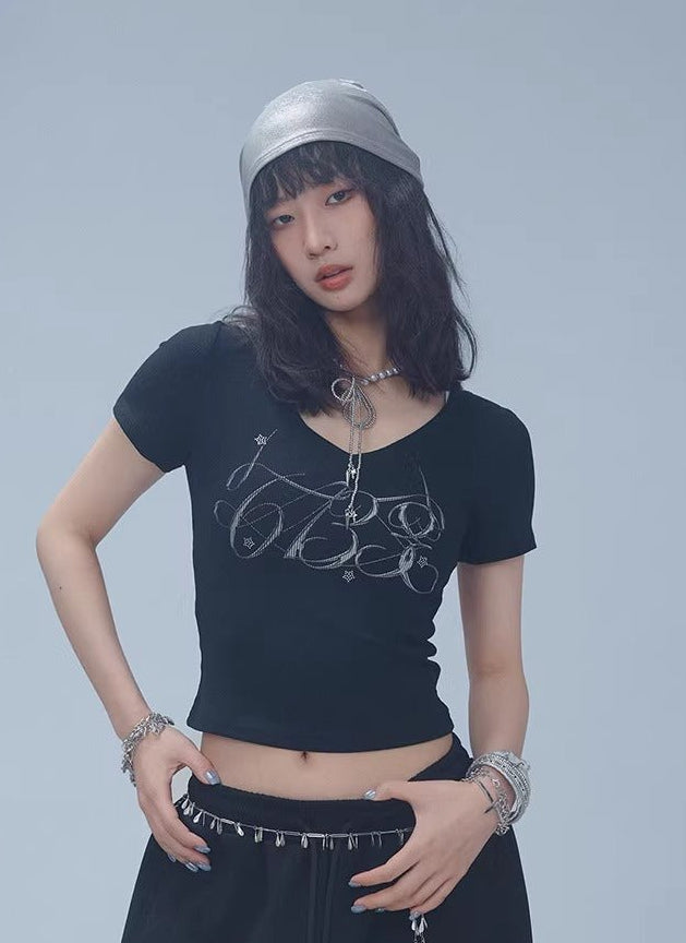 CBXLAB ラインストーンTシャツ_rara5 - zirara