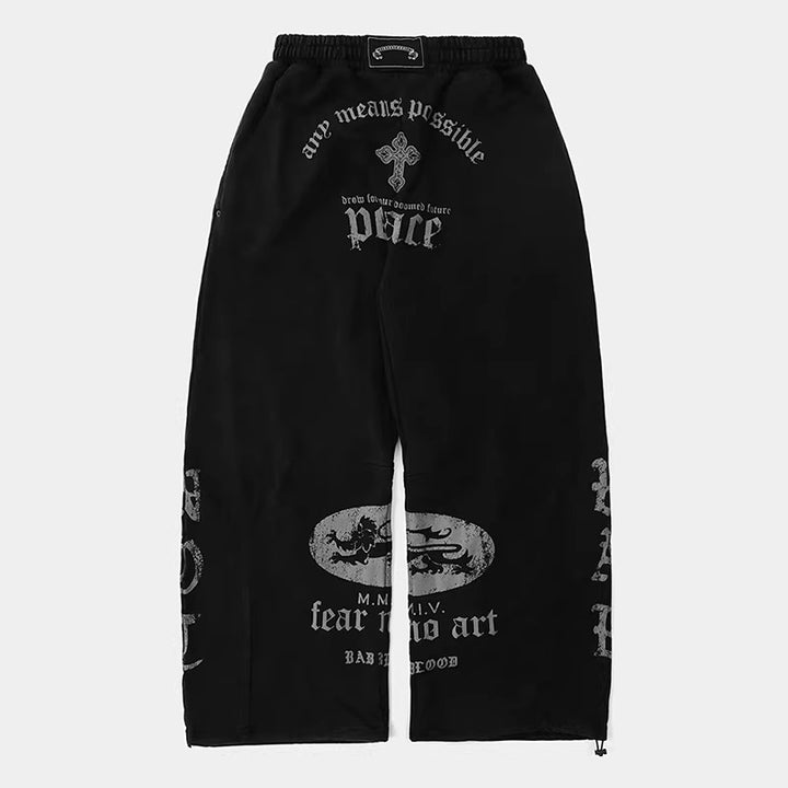 Badblood ゴシッククロスウォッシュドスウェットパンツ_rara27