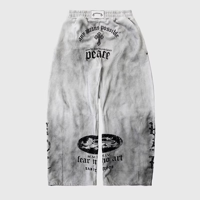 Badblood ゴシッククロスウォッシュドスウェットパンツ_rara27