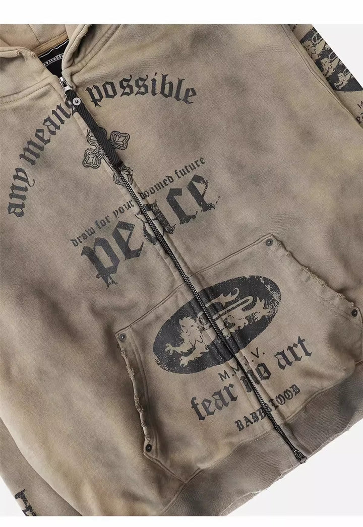 Badblood ゴシッククロスウォッシュドパーカー_rara26