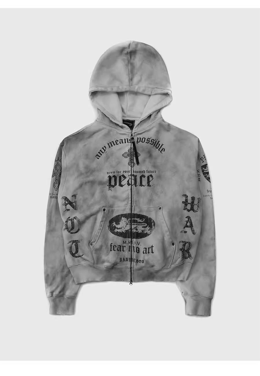 Badblood ゴシッククロスウォッシュドパーカー_rara26