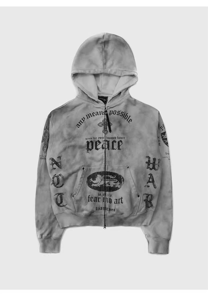 Badblood ゴシッククロスウォッシュドパーカー_rara26