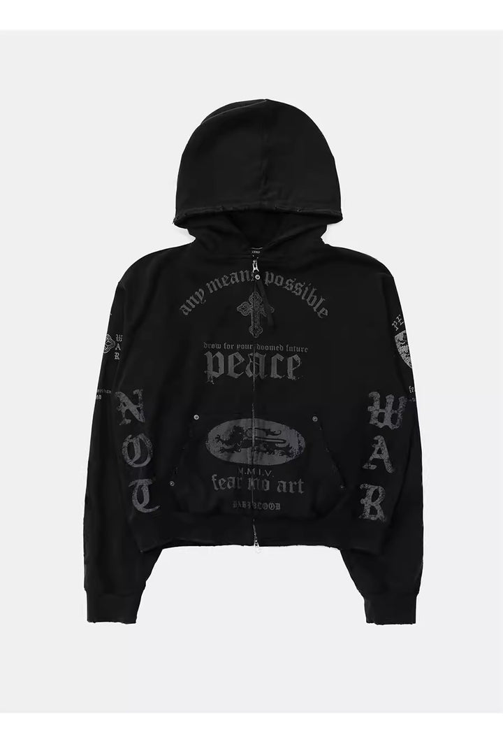 Badblood ゴシッククロスウォッシュドパーカー_rara26