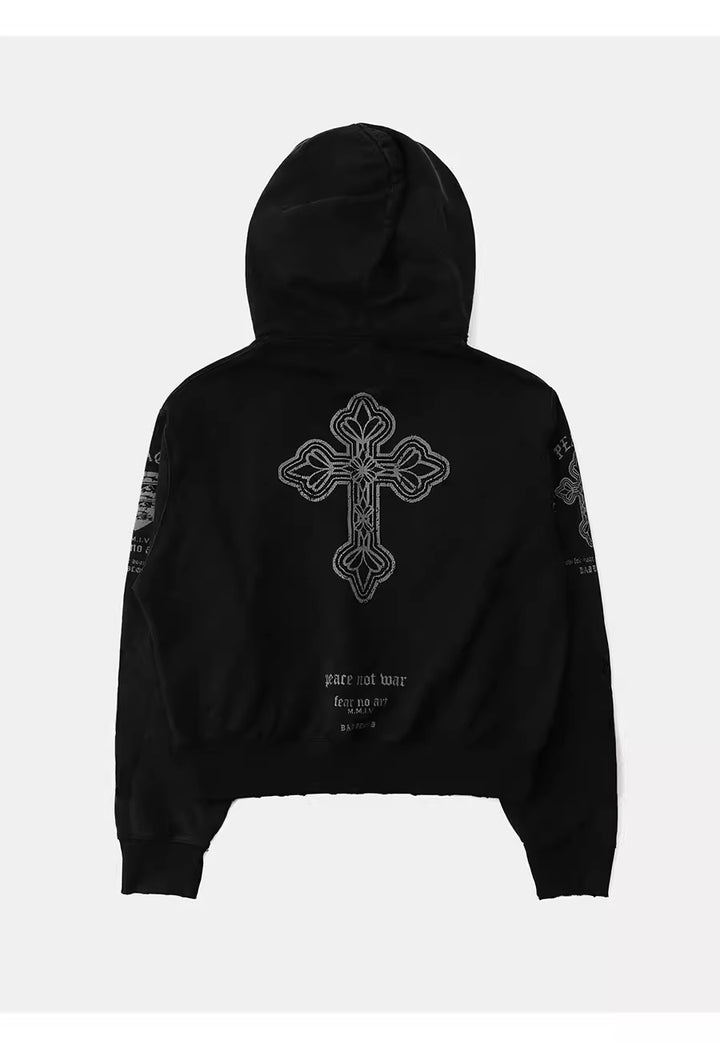 Badblood ゴシッククロスウォッシュドパーカー_rara26