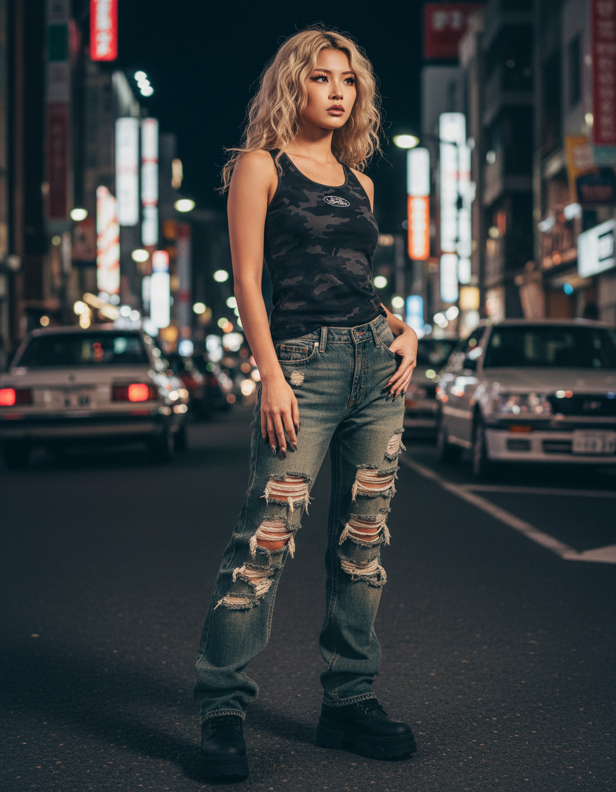 Badblood ミリタリーレオパードキャミソール_rara23