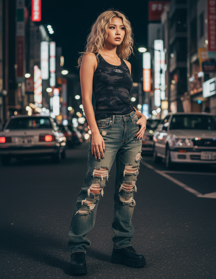 Badblood ミリタリーレオパードキャミソール_rara23