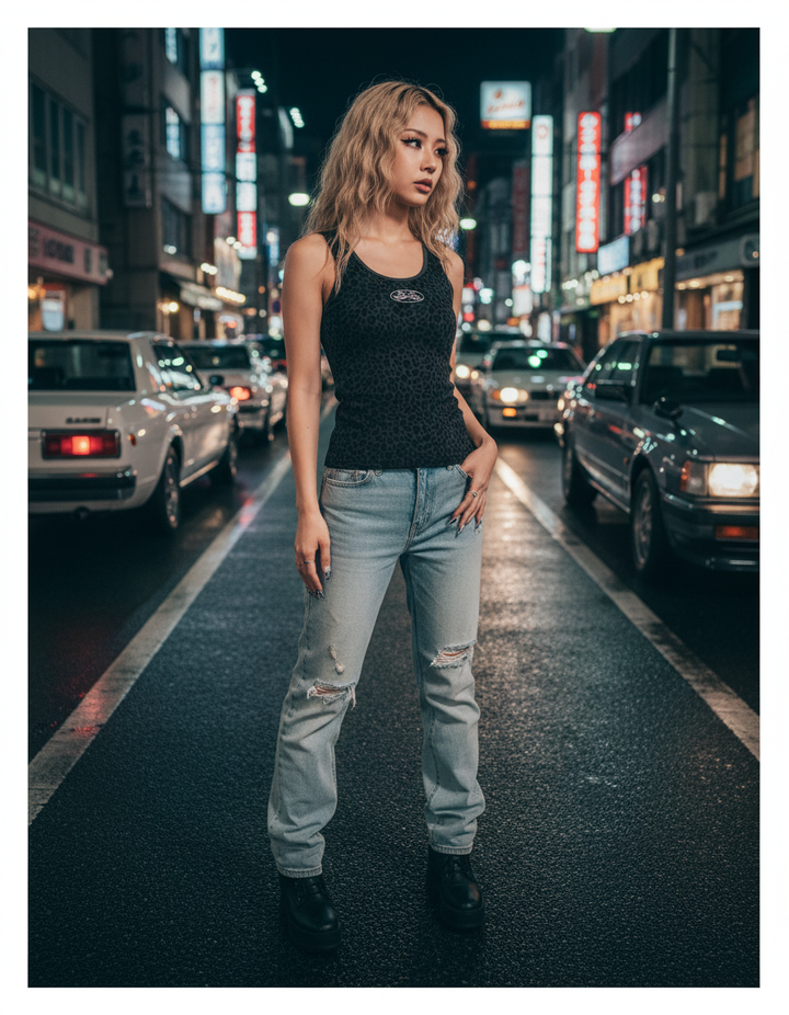 Badblood ミリタリーレオパードキャミソール_rara23