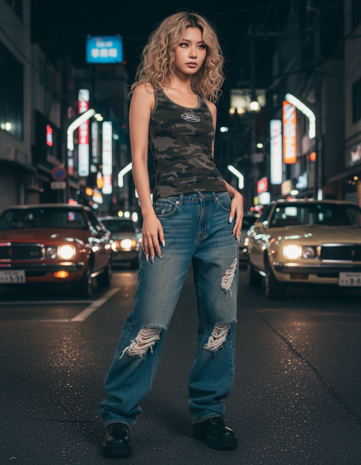 Badblood ミリタリーレオパードキャミソール_rara23