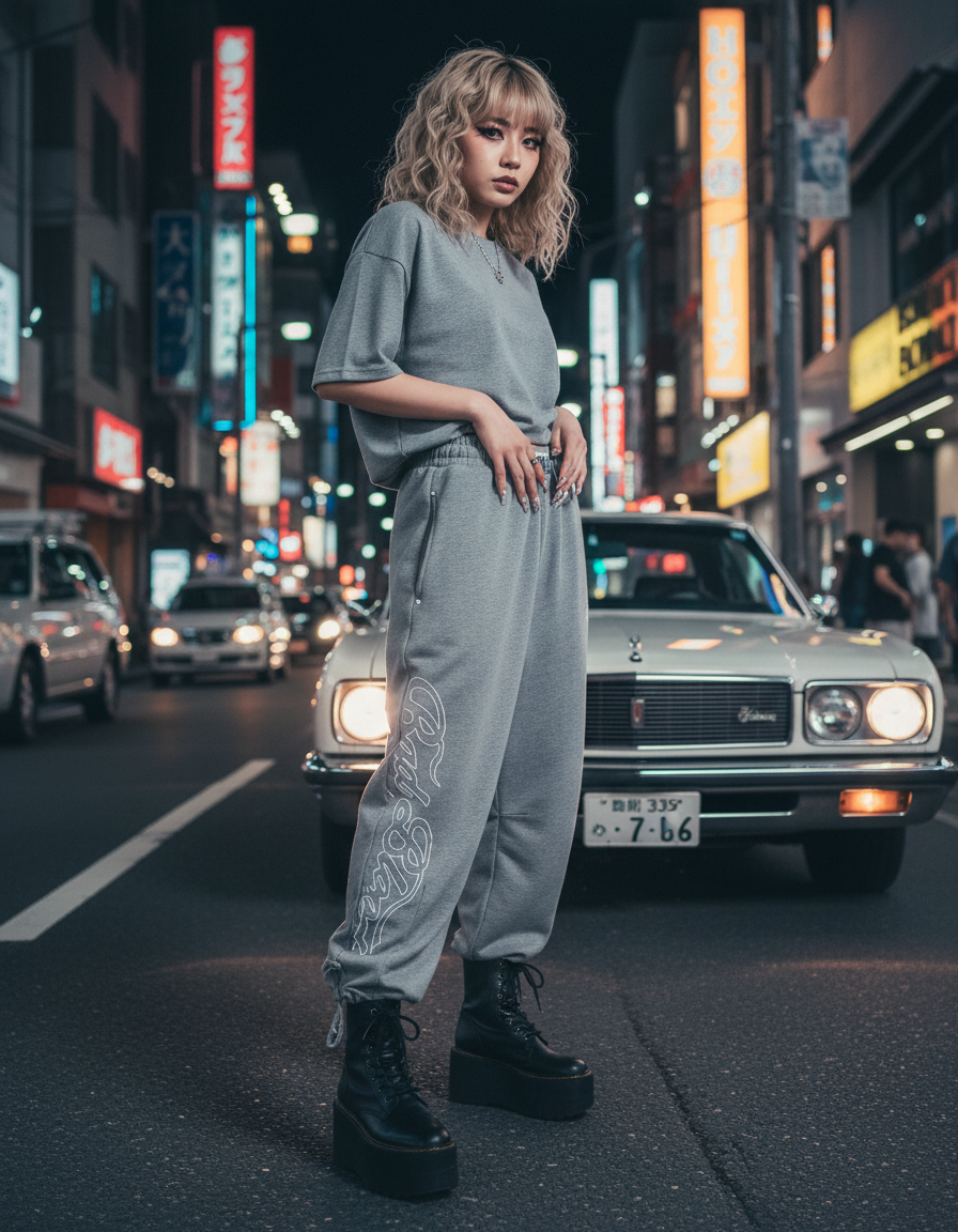 Badblood アメリカンレトロスポーツルーズパンツ_rara14