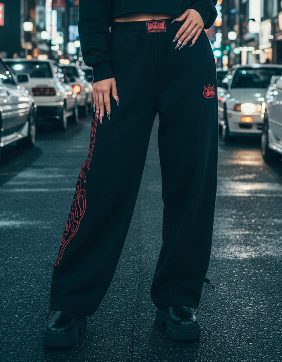 Badblood アメリカンレトロスポーツルーズパンツ_rara14