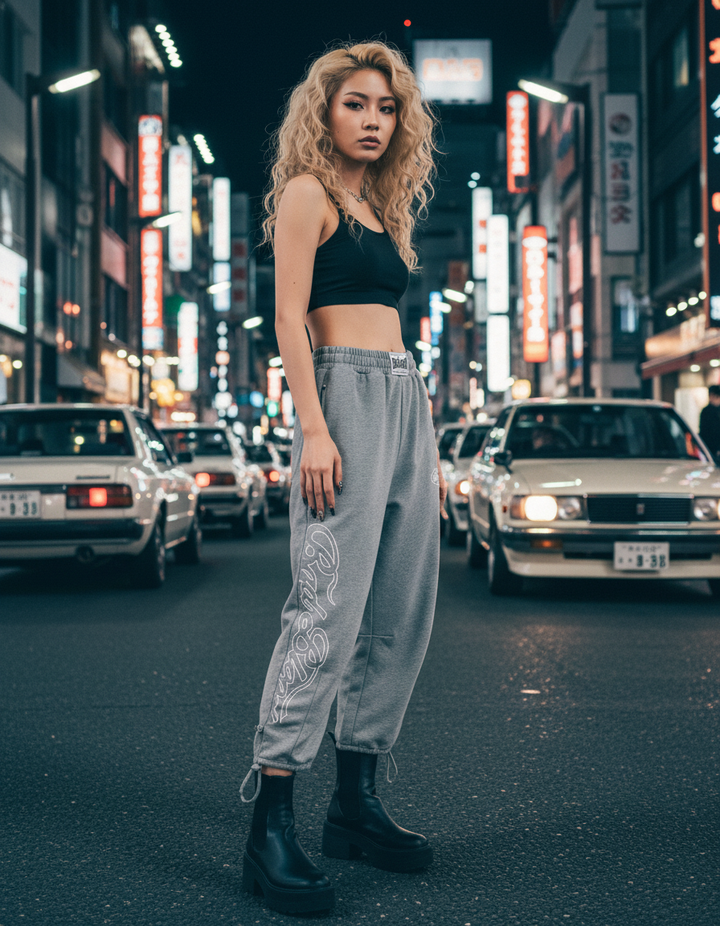 Badblood アメリカンレトロスポーツルーズパンツ_rara14