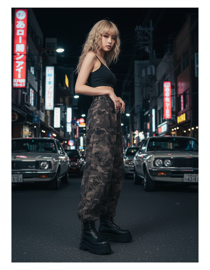 Badblood アメリカンレトロスポーツルーズパンツ_rara14