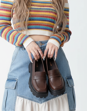 スクエアトゥローファー_rara31