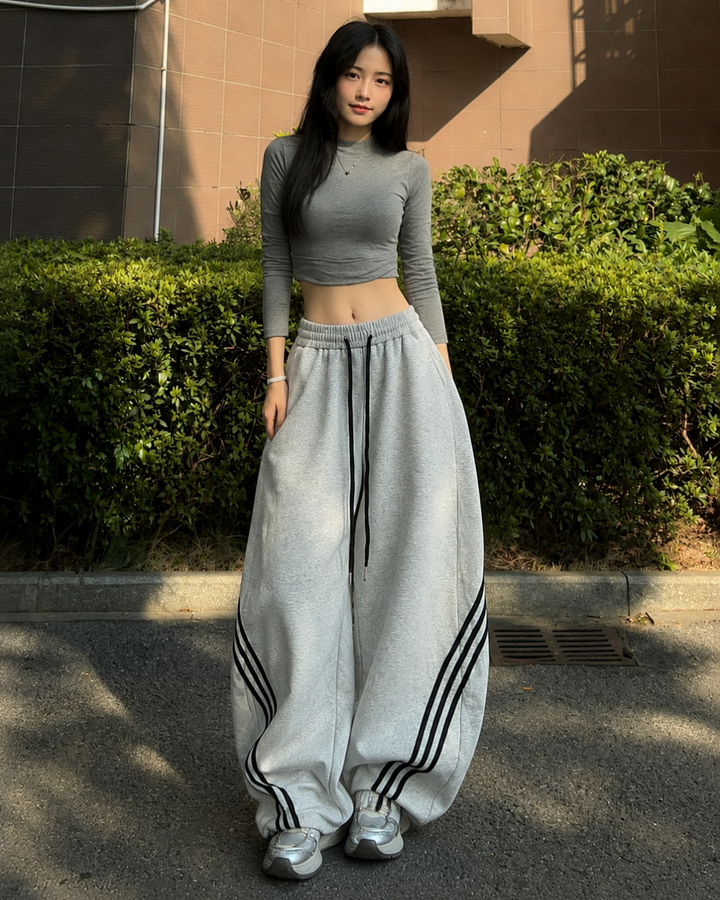 ワイドトリプルラインスウェットパンツ